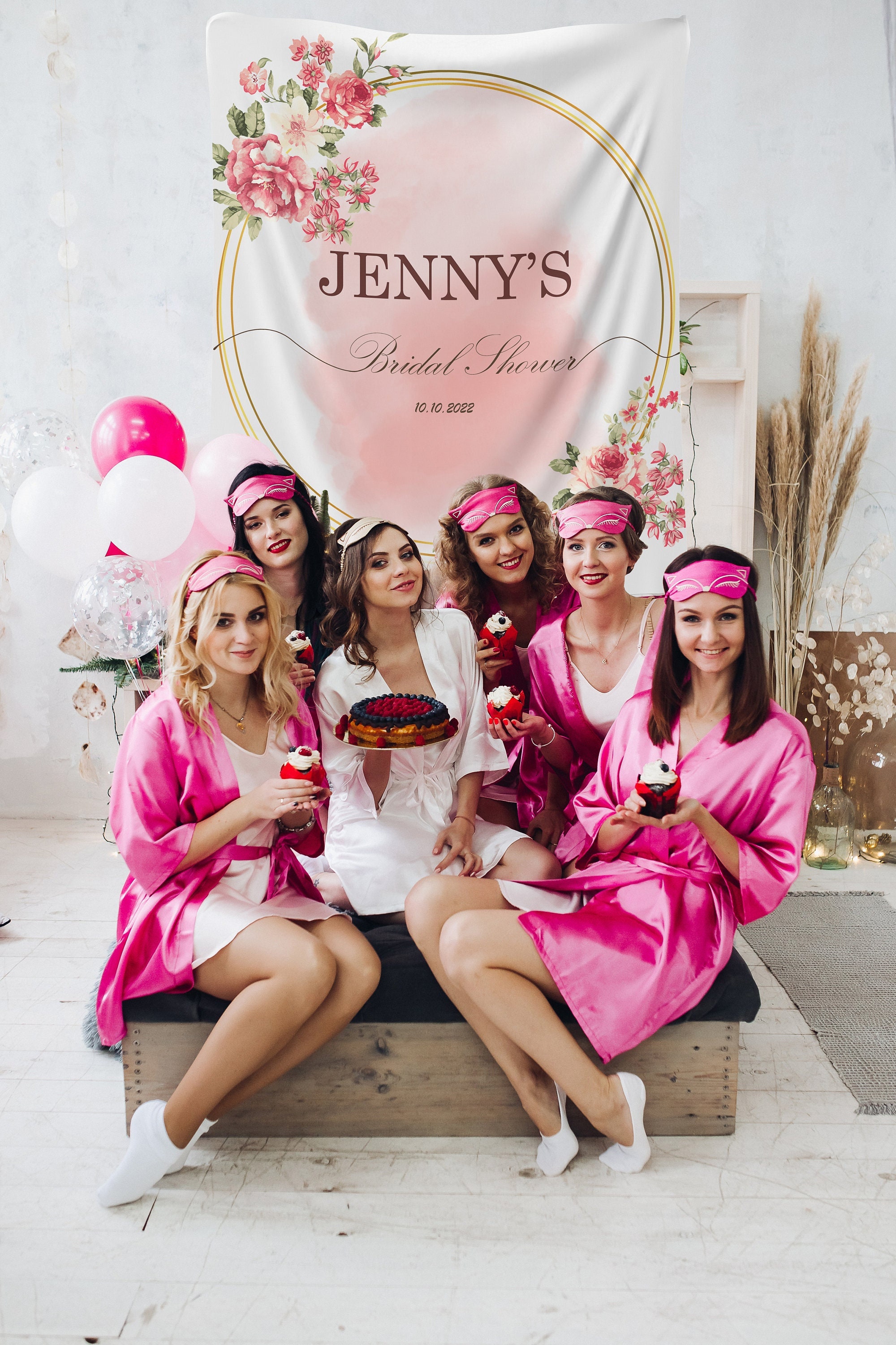 Bridal Shower Custom Tapestry Backdrop Bridal Shower Photo Backdrop