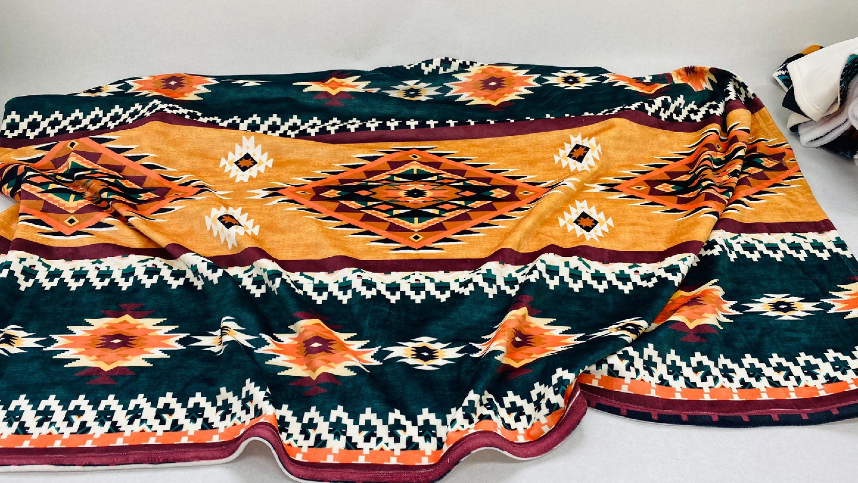 Aztec Mink Fleece Blanket Soft Throw Blanket Aztec Blanket Gift Western ...