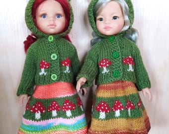 Frog Outfit for Paola Reina Doll 32cm 13inch, Dress & Jacket with Frog, clothing set for Ruby Red Siblies, Little Darling
