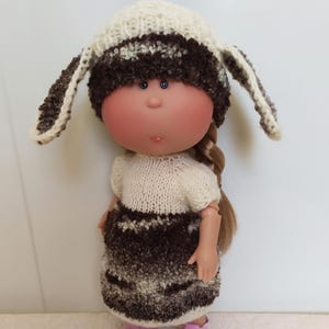 Dress & Hat Sheep for Doll Mia Nines d'Onil,  Sheep Outfit Mia 30 cm, Clothing for 11-12-inch doll, Mia Clothes