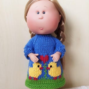 Colorful Easter Chick Dress for Doll Mia Nines d'Onil, Easter Outfit Mia 30 cm, Clothing for 11-12-inch doll, Mia Clothes