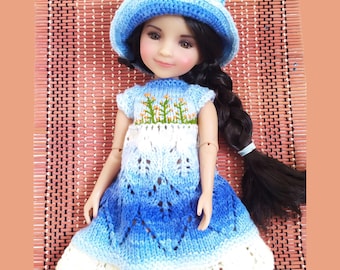 Outfit for Ruby Red doll: Dress & Cat Hat for RRFF, Red Set for Ruby Red Fashion Friends; Handmade Clothes for 14-inch/ 37cm doll