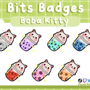 Boba Cat Bits Badges for Twitch (1/2)