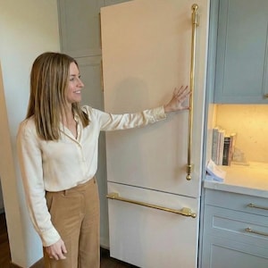 Backordered Unlacquered Brass Appliance Pull Handle with Ball Finials