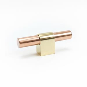 Handmade Brass & Copper T-Knob with Adjustable Bracket