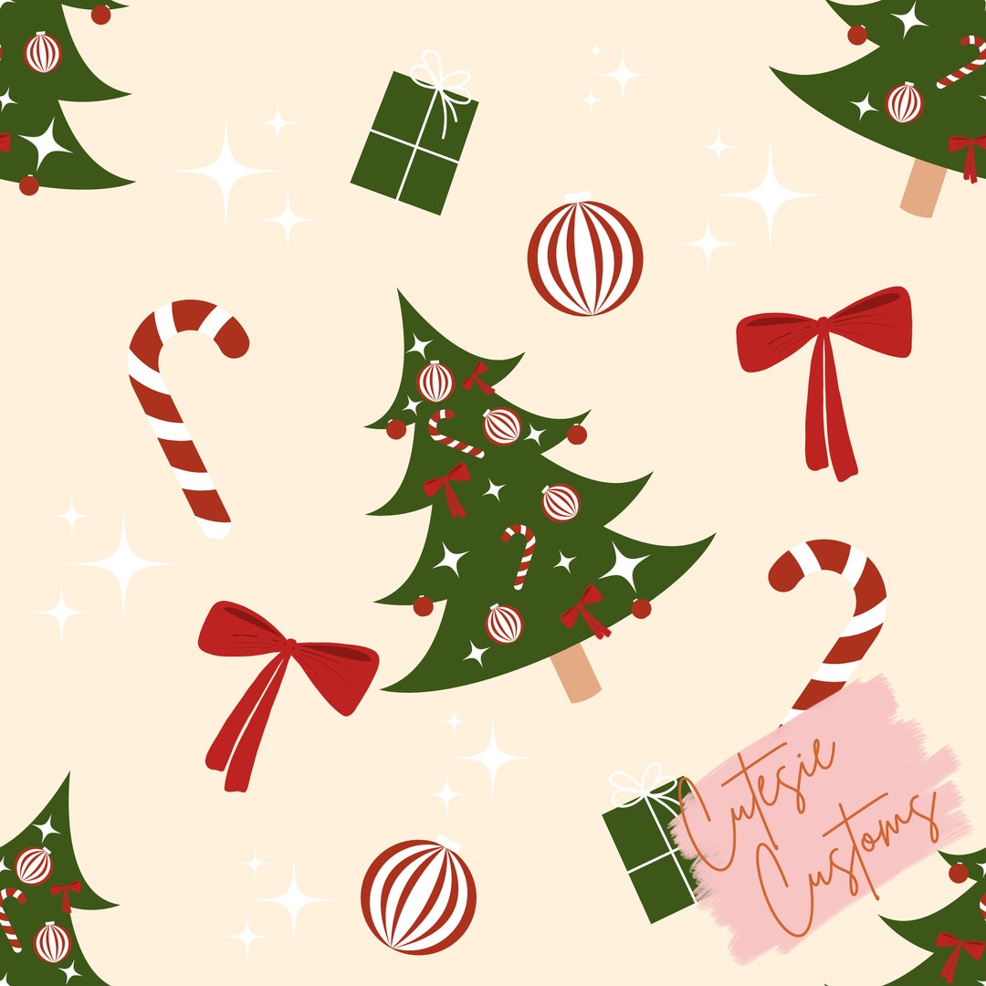 Tree Christmas Pattern, Fabric Prints, Custom Fabric Design, Seamless ...