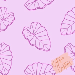 Hawaiian Taro(kalo) plant Pattern, Digital Seamless Design, Custom Fabric Design, Seamless File, Retro Cute Fabric, Floral Pattern