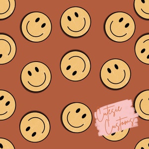 Smiley Muster, Digitale Nahtlose Datei, Nahtlose Muster, Groovy Stoff, Smiley Gesicht Stoff, Retro 70er Stoff Design, Smiley Face Print