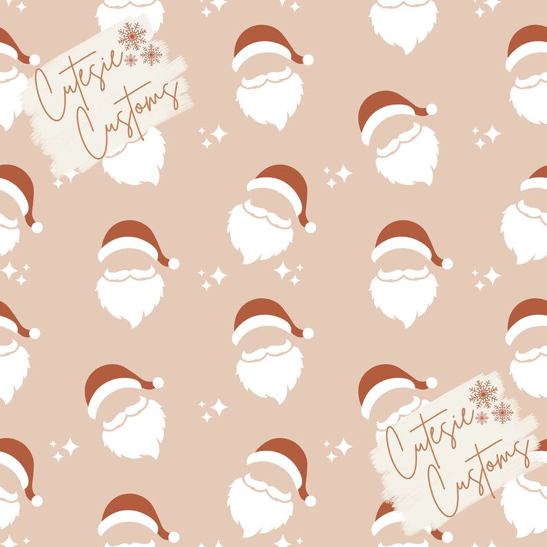 Christmas Santa Pattern, Fabric Prints, Custom Fabric Design, Seamless ...