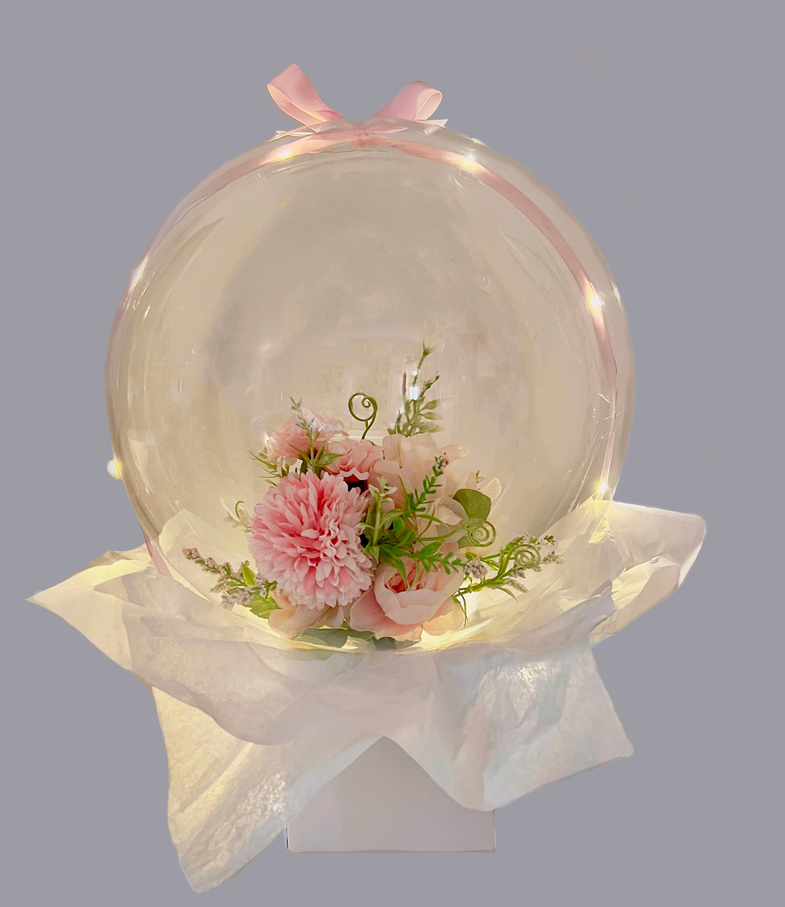 Beautiful Artificial Flower Balloon Bouquet With Custom Text and Fairy ...