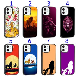 Cool Phone Case Fits iPhone 6 7 8 SE X XR 11 12 13 14 15 16 16E Mini Plus Pro Max Models Silicone Cover - Lion King Silhouettes Moon Pumba