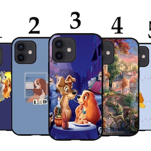 Cool Phone Case Fits iPhone 6 7 8 SE X XR 11 12 13 14 15 16 16E Pro Max Plus Models Silicone Cover Lady and the Tramp