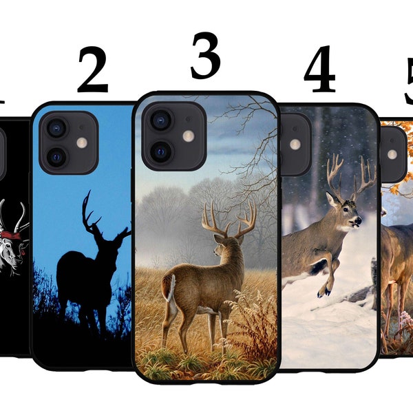 Cool Phone Case Fits iPhone 6 7 8 SE X XR 11 12 13 14 15 Mini Pro Max Plus Models Protective Cases - Hunting Deer Stag Buck USA