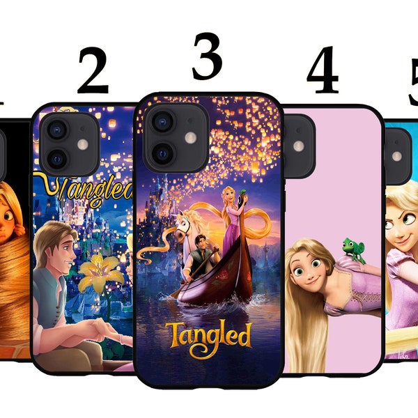 Cool Phone Case Fits iPhone 6 7 8 SE X XR 11 12 13 14 15 Mini Pro Max Plus Models Protective Cover - Tangled Rapunzel Pascal