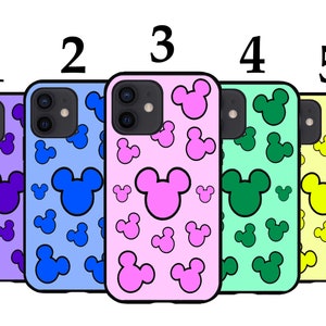 Cool Phone Case Fits iPhone 6 7 8 SE X XR 11 12 13 14 15 16 16E Mini Pro Max Plus Models Silicone Cover - Minnie Mickey Mouse Patterns