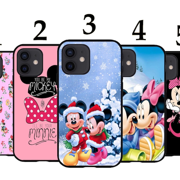 Cool Phone Case Fits iPhone 6 7 8 SE X XR 11 12 13 14 15 Mini Pro Max Plus Models Protective Cover - Minnie Mouse