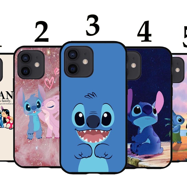 Cool Phone Case Fits iPhone 6 7 8 SE X XR 11 12 13 14 15 Mini Pro Max Plus Models Protective Cover -  Lilo Stitch Ohana Family