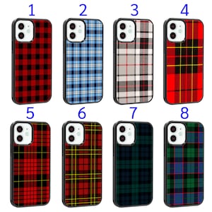 Cool Phone Case Fits iPhone 6 7 8 SE X XR 11 12 13 14 15 16 16E Plus Pro Max Models Silicone Cover - Tartan Plaid Scottish Irish Kilt Art