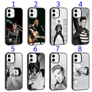 Funda de silicona para iPhone 6, 7, 8, SE, X, XR, 11, 12, 13, 14, 15, 16, 16E, Mini Plus, Pro Max Plus - Elvis Rockin Guitar