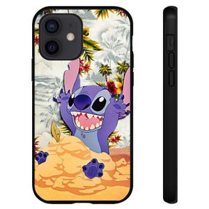 Ohana Phone Case Fits iPhone 7 8 SE X XR 11 12 13 14 15 16 16E Pro Max Plus Mini Models Silicone Cases Stitch Sand Patch