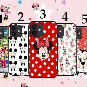 Cool Phone Case Fits iPhone 6 7 8 SE X XR 11 12 13 14 15 16 16E Mini Pro Max Plus Models Silicone Cover - Minnie Mouse Inspired Designs