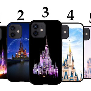 Cool Phone Case Fits iPhone 7 8 SE X XR 11 12 13 14 15 16 16E Mini Pro Max Plus Models Silicone Cover - Disney Castles