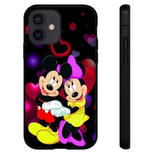 Cute Phone Case Fits iPhone 7 8 SE X XR 11 12 13 14 15 16 16E Pro Max Plus Mini Models Silicone Cases Minnie Mickey Mouse