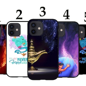 Cool Phone Case Fits iPhone 6 7 8 SE X XR 11 12 13 14 15 16 16E Mini Pro Max Plus Models Silicone Cover - Famous Genie Cartoon