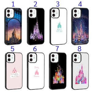 Cool Phone Case Fits iPhone 7 8 SE X XR 11 12 13 14 15 16 16E Mini Plus Pro Max Plus Models Silicone Cover - Disney Castles Fairytale Magic