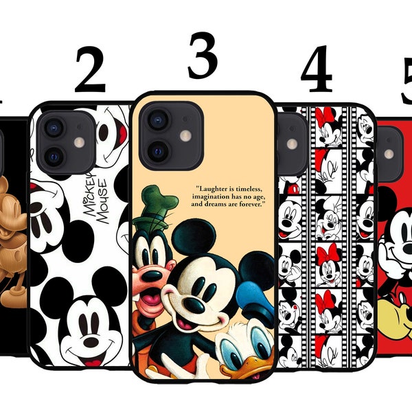 Cool Phone Case Fits iPhone 6 7 8 SE X XR 11 12 13 14 15 Mini Pro Max Plus Models Protective Cover - Mickey Mouse Inspired Designs