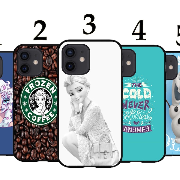 Cool Phone Case Fits iPhone 6 7 8 SE X XR 11 12 13 14 15 Plus Mini Pro Max Plus Models Protective Cover - Elsa Frozen Olaf Princess Snowman