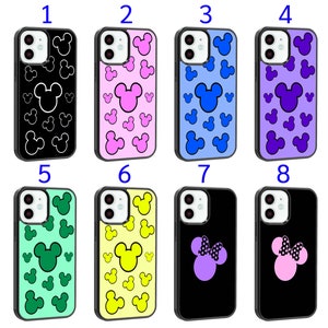 Cool Phone Case Fits iPhone 6 7 8 SE X XR 11 12 13 14 15 16 16E Mini Plus Pro Max Plus Models Silicone Cover - Cute Minnie Mickey Faces