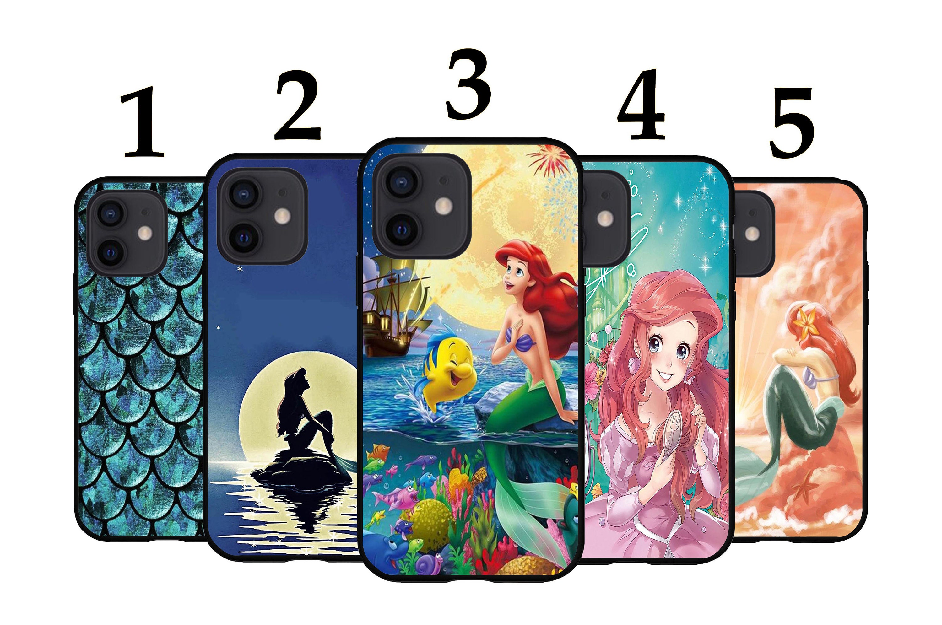 Cool Phone Case Fits iPhone SE X XR 11 12 13 14 15 16 16E Mini Pro  Max Plus Models Silicone Cover Ariel The Little Mermaid
