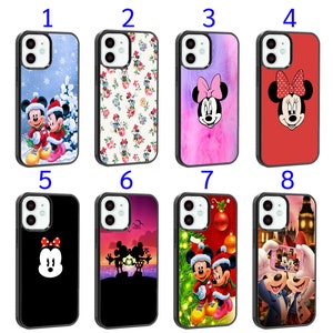 Cool Phone Case Fits iPhone 7 8 SE X XR 11 12 13 14 15 16 16E Plus Pro Max Plus Models Silicone Cover - Minnie Mouse Christmas Disney Love
