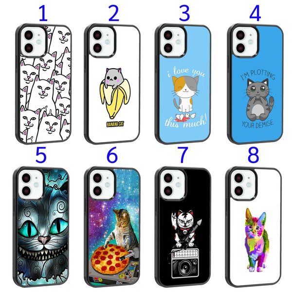 Cool Phone Case Fits iPhone 6 7 8 SE X XR 11 12 13 14 15 Mini Plus Pro Max Plus Models Silicone Cover - Cute Black Pet Designs Pizza Quotes