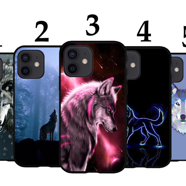 Cool Phone Case Fits iPhone 6 7 8 SE X XR 11 12 13 14 15 Mini Pro Max Plus Models Protective Cases - Wolf Animal Art Howling