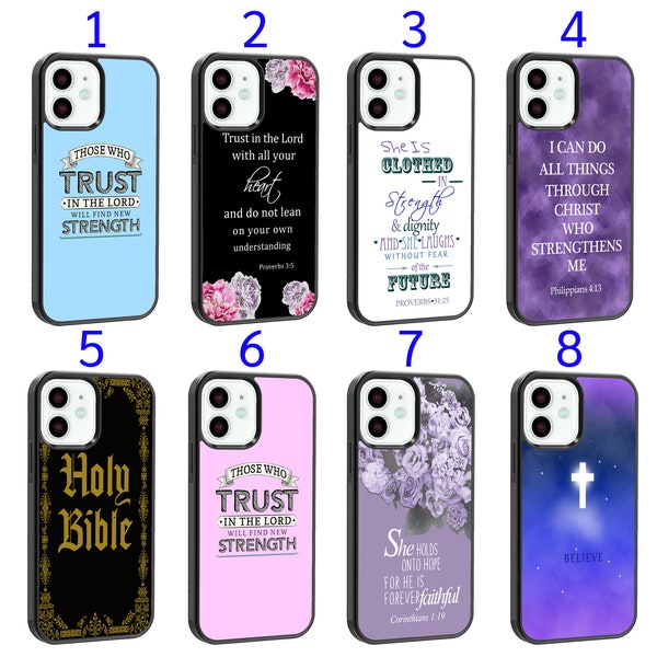 Cool Phone Case Fits iPhone 6 7 8 SE X XR 11 12 13 14 15 Mini Plus Pro Max Plus Models Silicone Cover - Bible Jesus Quotes Love Trust