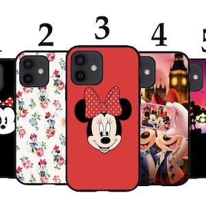 Cool Phone Case Fits iPhone 6 7 8 SE X XR 11 12 13 14 15 16 16E Mini Pro Max Plus Models Silicone Cover - Minnie Mouse Bow