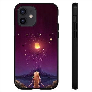 Princess Phone Case Fits iPhone 7 8 SE X XR 11 12 13 14 15 16 16E Pro Max Plus Mini Models Silicone Cases Rapunzel Lantern