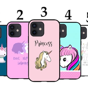 Cute Phone Case Fits iPhone 6 7 8 SE X XR 11 12 13 14 15 16 16E Mini Pro Max Plus Models Silicone Cover - Magical Unicorns