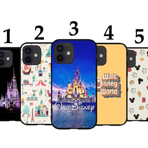 Cool Phone Case Fits iPhone 6 7 8 SE X XR 11 12 13 14 15 16 16E Plus Mini Pro Max Models Silicone Cover - Disney Castle Patterns