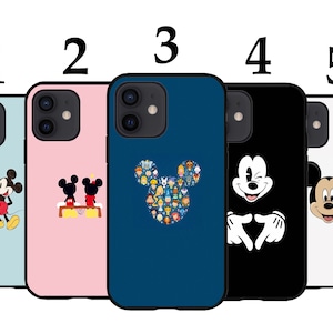 Cute Phone Case Fits iPhone 6 7 8 SE X XR 11 12 13 14 15 16 16E Mini Pro Max Plus Models Silicone Cover - Mickey Mouse