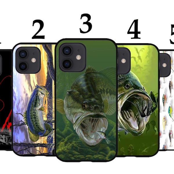 Cool Phone Case Fits iPhone 6 7 8 SE X XR 11 12 13 14 15 Mini Pro Max Plus Models Protective Cover - Bass Fishing Hunting USA Lure