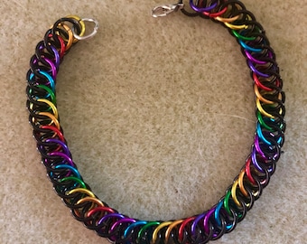 Handmade Half Persian Chainmail Bracelet: Customizable Aluminum Jewelry