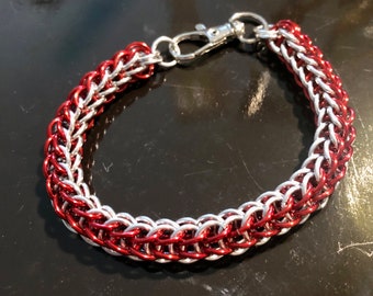 Handmade Aluminum Chainmail Bracelet: Full Persian Weave, Customizable