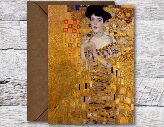 Portrait of Adele by Gustav Klimt, Printable Blank Greeting Card of Famous  Klimt Oil Painting Portrait Woman in Gold Card Fits 5"x7" Frame - Etsy