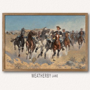 Dismounted by Remington, Printable Wall Art of Famous Remington Painting of Horses, Remington Art Print, Instant Download Vintage Wall Décor