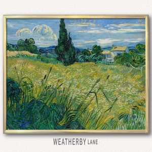 Green Wheat Field by Van Gogh, Printable Wall Art of Famous Painting of Cypress, Van Gogh Art Print, Instant Download Vintage Wall Décor