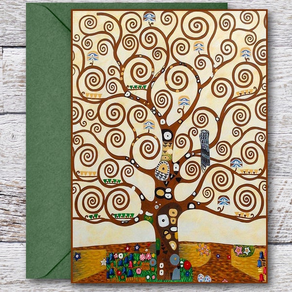 Tree of Life by Gustav Klimt, Printable Greeting Card of Famous Klimt Symbolism Painting, Art Nouveau Vintage Art Print fits in 5"x7" Frame