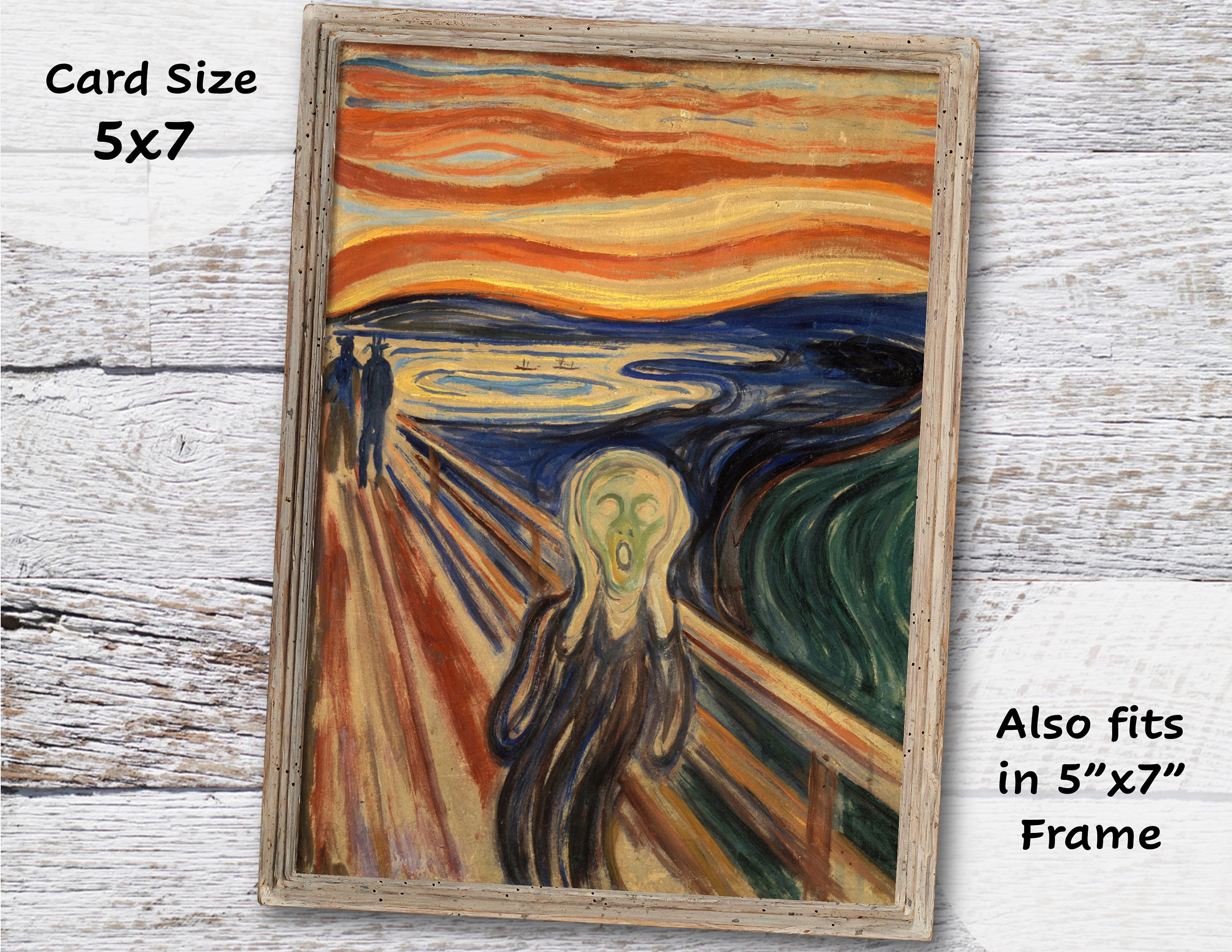 The Scream by Edvard Munch, Printable Blank Greeting Card of Famous ...